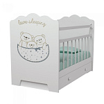 Картинка Классическая детская кроватка VDK Love Sleeping маятник с ящиком (белый)
