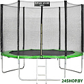 Батут Atlas Sport 312 см - 10ft Basic (с лестницей, внешняя сетка, зеленый)