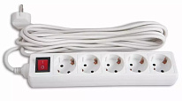 Картинка Сетевой фильтр Buro BU-PS5.5/W (5 м, 5 розеток, белый)