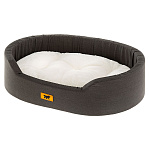 Картинка Лежанка для животных Ferplast Dandy 95 F [82945097] (с мехом, черный/белый)