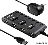 Картинка USB-концентратор 2.0 Ginzzu GR-487UB на 7 портов