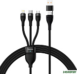 CASS030101 USB-C/A - USB-C, microUSB, Lightning (1.2 м, черный)