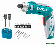 Картинка Электроотвертка Total TSDLI0801 (с АКБ, набор оснастки)
