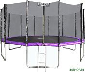 Картинка Батут Atlas Sport 490 см - 16ft Basic (с лестницей, внешняя сетка, сливовый)