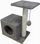 Картинка Комплекс для кошек Cat House С боковой полкой 0.58 (сизаль серый)