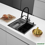 Eco AR мойка 500*500, коландер G, дозатор Black Decor Millet
