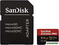 Карта памяти SanDisk Extreme PRO microSDXC SDSQXCU-064G-GN6MA 64GB (с адаптером)