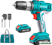 Картинка Ударная дрель-шуруповерт Total TIDLI1222 (с 2-мя АКБ, сумка)