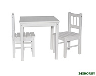 Картинка Комплект садовой мебели ВудГрупп 75x50x50 (белый)