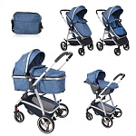 Картинка Универсальная коляска Lorelli Sola Set (3 в 1, синий)