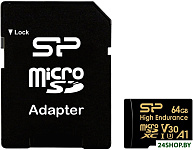 Golden Series High Endurance microSDXC SP064GBSTXDV3V1HSP 64GB (с адаптером)