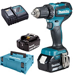 Картинка Дрель-шуруповерт Makita DDF485RFJ (с 2-мя АКБ, кейс)