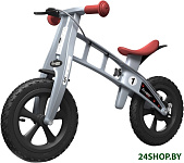 Картинка Беговел FirstBIKE Cross с тормозом (серебристый)