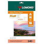 Картинка Фотобумага LOMOND матовая односторонняя Warm А4 240 г/кв.м. 50 листов