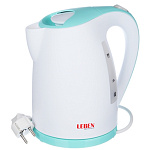 Картинка Электрочайник LEBEN 291-070 (1,7л, белый с зеленым)