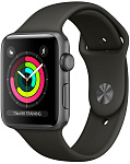 Картинка Умные часы Apple Watch Series 3 42 мм (алюминий серый космос/черные) (MQL12)