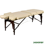 Картинка Массажный стол Atlas Sport Складной 3-с 70см XXL PRO с валиком с Memory Foam (деревянный/бе