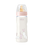 Картинка Бутылочка Chicco Original Touch Girl 330 мл (4м+) (с латексной соской) (00027634100000)