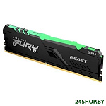 Картинка Оперативная память Kingston FURY Beast RGB 16GB DDR4 PC4-25600 KF432C16BBA/16