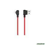 Картинка Кабель Hoco X19 Lightning (черный/красный)