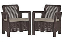 Картинка Комплект садовой мебели Keter Tarifa 2 Chairs 228169 (коричневый)