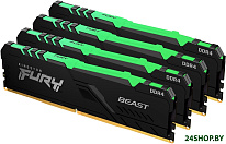 FURY Beast RGB 4x16GB DDR4 PC4-28800 KF436C18BBAK4/64