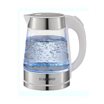 Картинка Чайник электрический StarWind SKG2011 (белый/серебристый)
