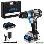 Картинка Ударная дрель-шуруповерт Deko DKCID20 063-4421 (с 2-мя АКБ, кейс)