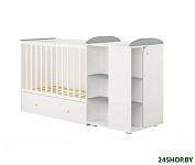 Картинка Кроватка-трансформер Polini Kids Ameli 800, с комодом (белый/серый)