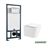 Картинка Унитаз WeltWasser Salzbach 004 GL-WT + Marberg 507 SE (белый глянец/хром)