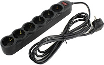 Картинка Сетевой фильтр SVEN SF-06L Black (3м)