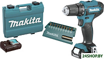 Картинка Дрель-шуруповерт Makita DF333DAX13 (с 2-мя АКБ, кейс и набор оснастки)