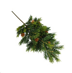 Картинка Ветка новогодняя GreenDeco С шишками 4630079858217 (зеленый)