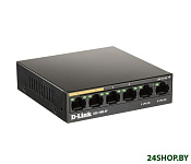 Картинка Неуправляемый коммутатор D-Link DSS-100E-6P/A1A