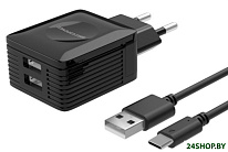 Картинка Сетевое зарядное Atomic U500 microUSB (черный)