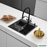 ECO AR мойка 500*500, коландер, дозатор BLACK DECOR MILLET GRAINS