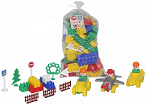 Картинка Конструктор Полесье Строитель (76 элементов) (в пакете) (52513)