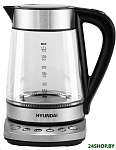 Картинка Электрочайник Hyundai HYK-G3026 (серебристый/черный)