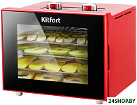 Картинка Сушилка для овощей и фруктов KITFORT KT-1915-2 (красный)