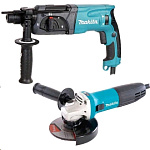 Картинка Набор электроинструментов Makita DK0120 (Перфоратор HR2470/Угловая шлифмашина GA5030)
