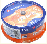 Картинка Диски DVD-R Verbatim 4.7 Gb 16x Matt Silver (25 шт) CakeBox (43522)