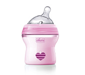 Картинка Бутылочка для кормления Chicco Natural Feeling 150 мл (0м+) (розовая)