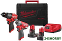 Набор электроинструмента Milwaukee M12 FPP2E2-402X 4933480594 (шуруповерт, винтоверт, 2 АКБ, кейс)