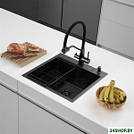 ECO AR мойка 500*500, коландер F, дозатор BLACK