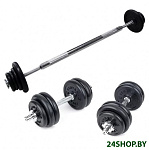 Картинка Штанга с гантелями Central Sport 2в1 30 кг