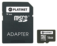 Картинка Карта памяти Platinet PMMSD1610 16GB + адаптер