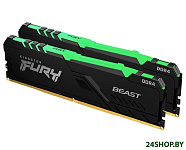 Картинка Оперативная память Kingston FURY Beast RGB 2x16GB DDR4 PC4-25600 KF432C16BBAK2/32