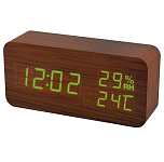 Картинка Радиочасы Perfeo Wood PF-S736 (коричневый) (PF_A4195)