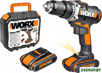 Картинка Дрель-шуруповерт Worx WX183.1 (с 2-мя АКБ, кейс)