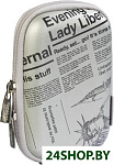 Чехол для фотоаппарата Riva 7103 (PU) Digital Case silver (newspaper)